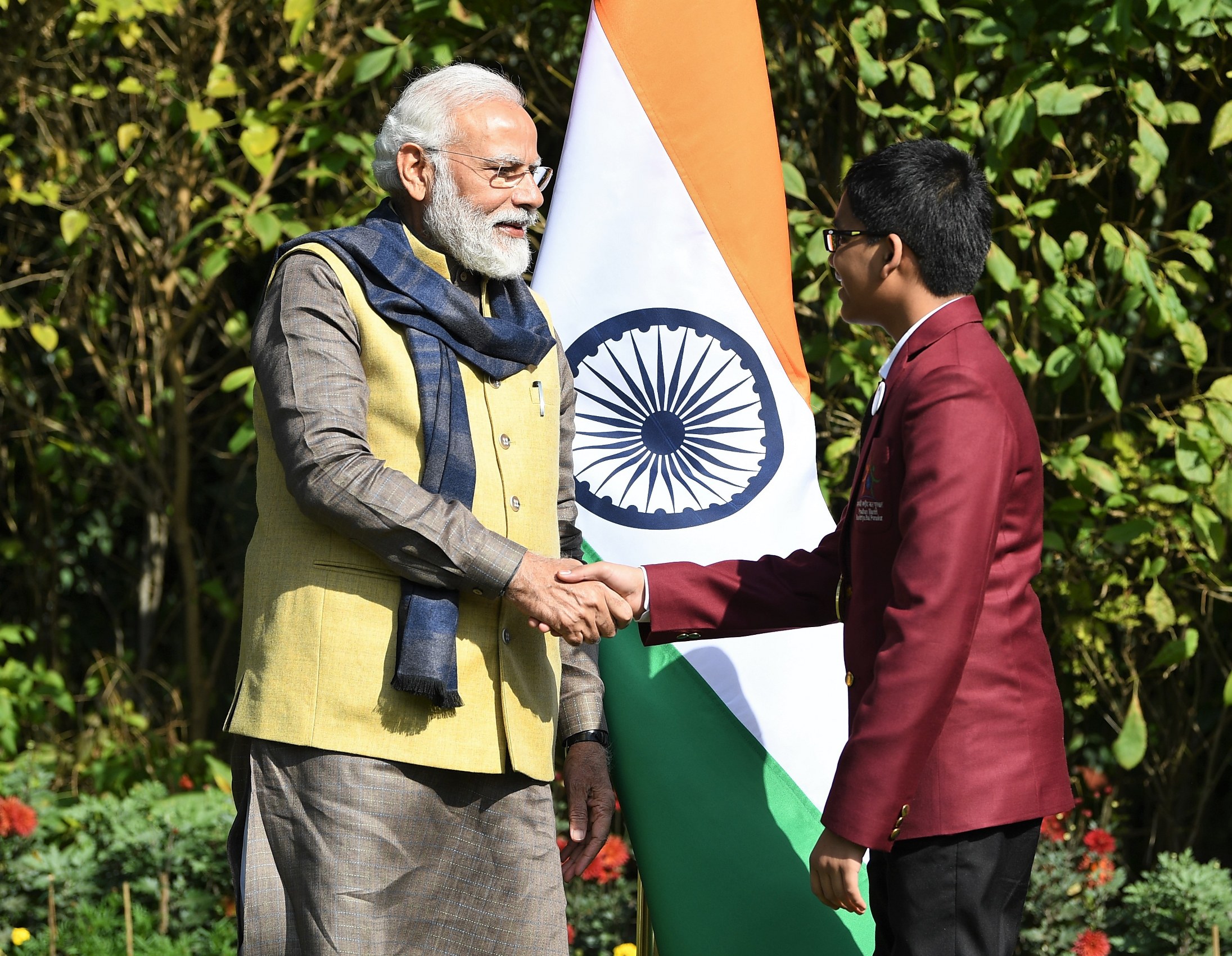 राष्ट्रीय बाल शक्ति पुरस्कार विजेता जैनिशा व देवेश प्रधानमंत्री से मिले