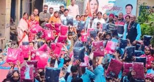 मानवता सेवा संस्थान ने छावनी के सरकारी स्कूल में 110 स्वेटर वितरित किए